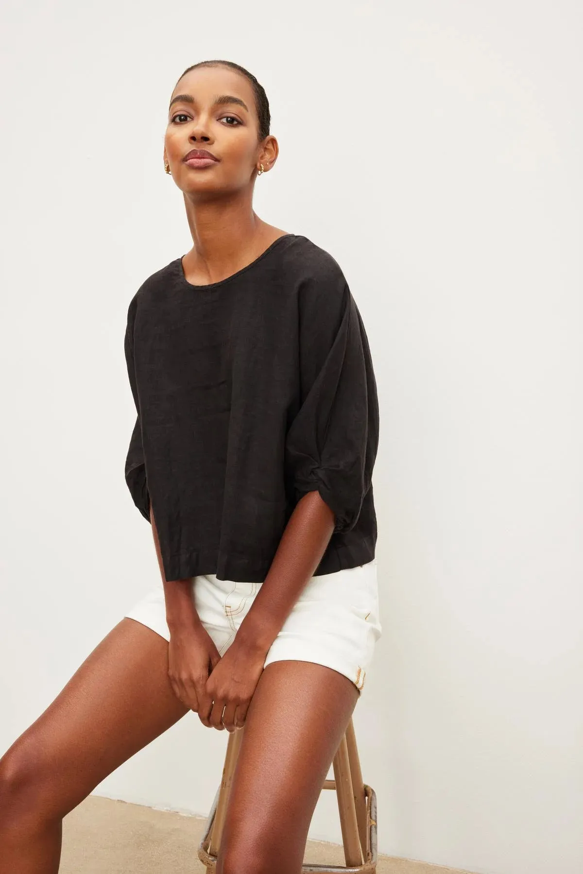 Cass Linen Crew Neck Top sold by Hills Dry Goods product image thumbnail 2