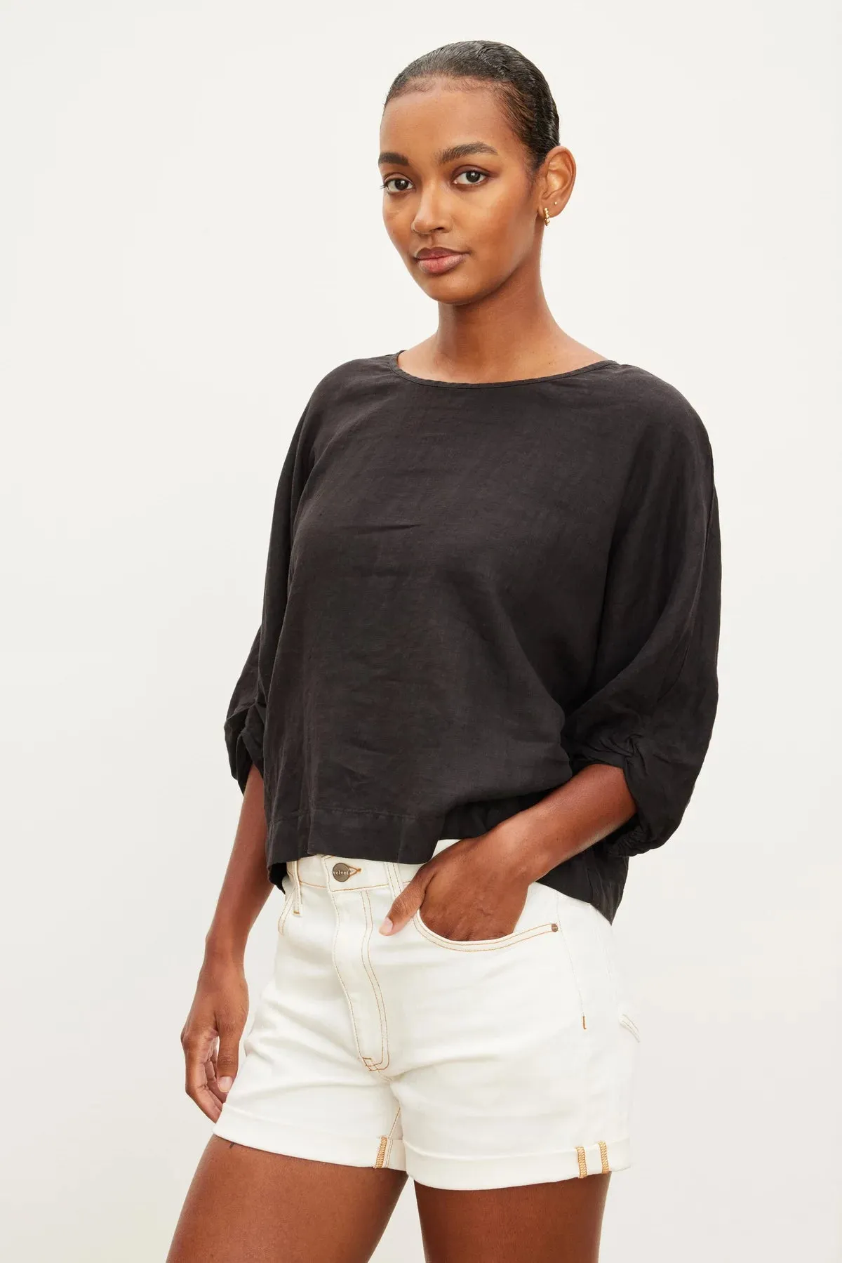Cass Linen Crew Neck Top sold by Hills Dry Goods product image thumbnail 4