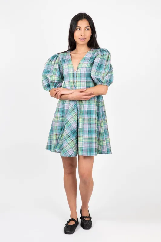 Seersucker Check V-Neck Mini Dress sold by Hills Dry Goods