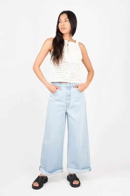 SNACKS! High Waisted Push-Pop Cuff Crop sold by Hills Dry Goods