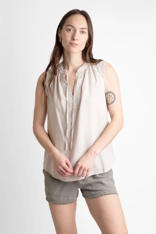 Fray Edge Sleeveless Top sold by Hills Dry Goods