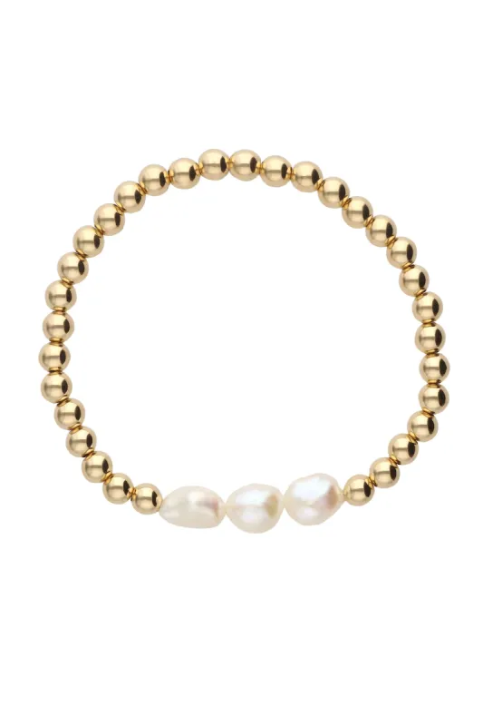 5mm Beaded 3 Baroque Pearl Bracelet sold by Hills Dry Goods