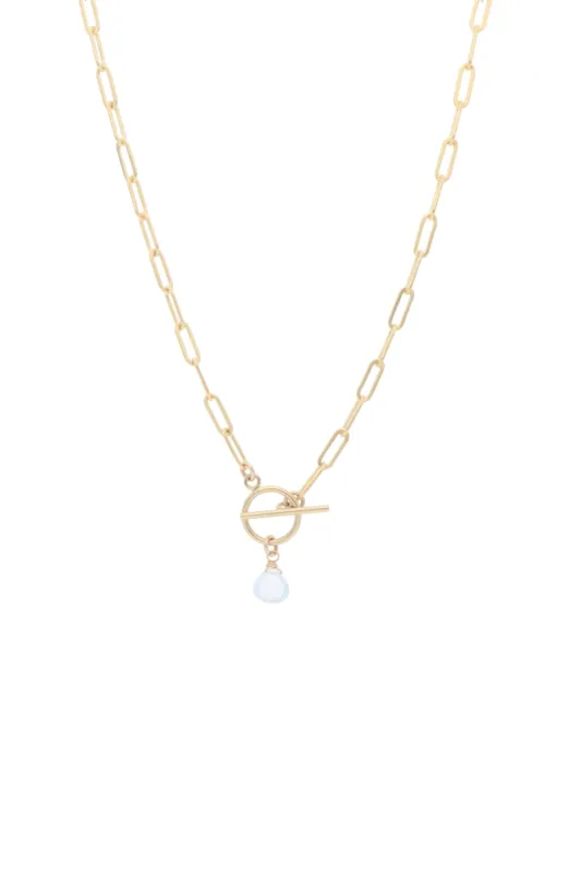18” Medium Paper Clip Toggle Stone Necklace sold by Hills Dry Goods