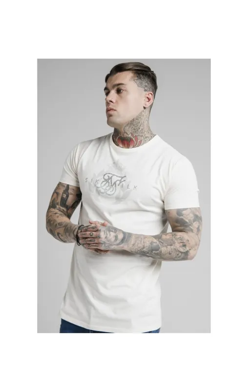 SikSilk S/S Fade Rhine Stone Box Tee - Off White sold by Siksilk