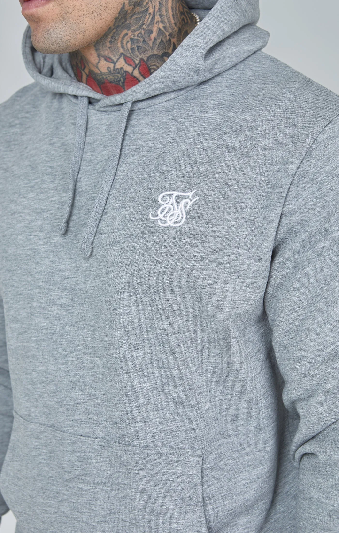 Grey Marl Essential Overhead Hoodie sold by Siksilk product image thumbnail 5