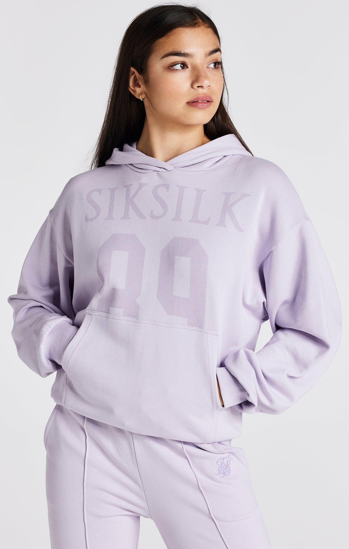 Girls Purple Relaxed Fit 89 Hoodie sold by Siksilk product image thumbnail 6