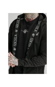 SikSilk Zip Through Windbreaker Jacket - Black sold by Siksilk