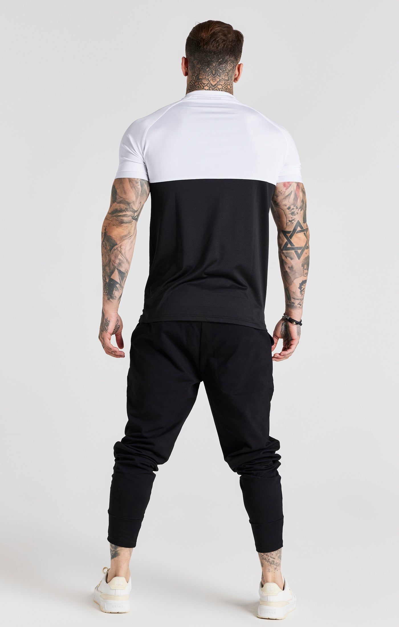 Black Retro Elasticated Cuff T-Shirt sold by Siksilk product image thumbnail 5