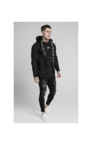 SikSilk Zip Through Windbreaker Jacket - Black sold by Siksilk