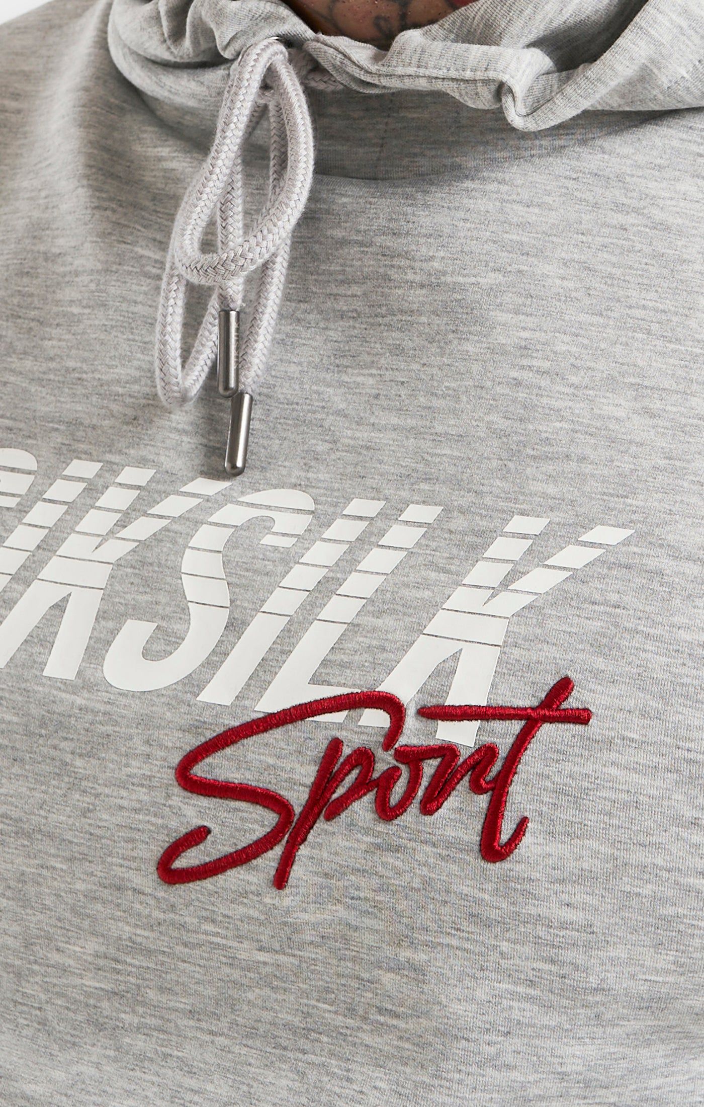 SikSilk Overhead Basic Sports Hoodie - Grey Marl sold by Siksilk product image thumbnail 2