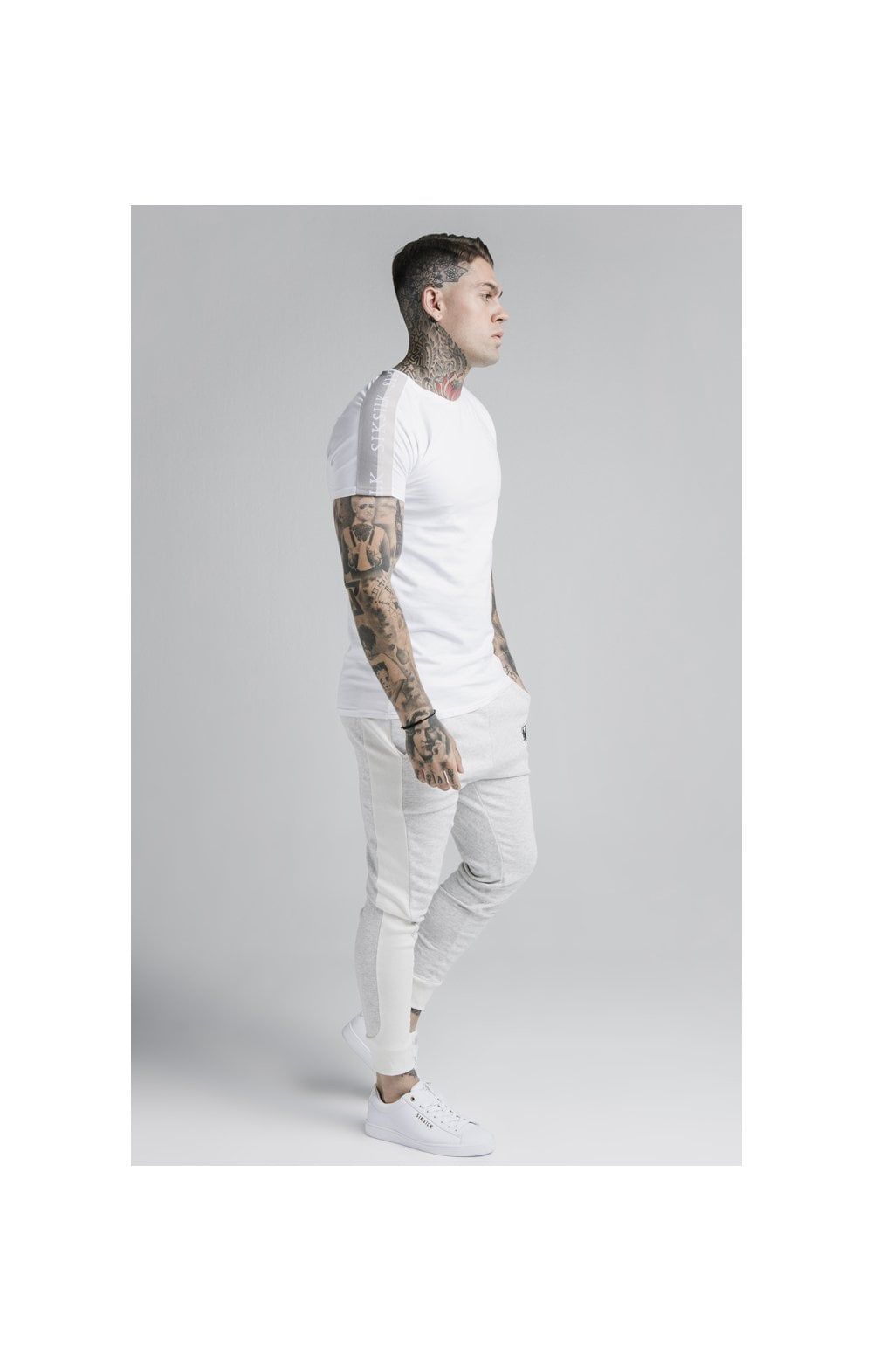 SikSilk Unite Panelled Joggers - Grey & Cream sold by Siksilk product image thumbnail 5