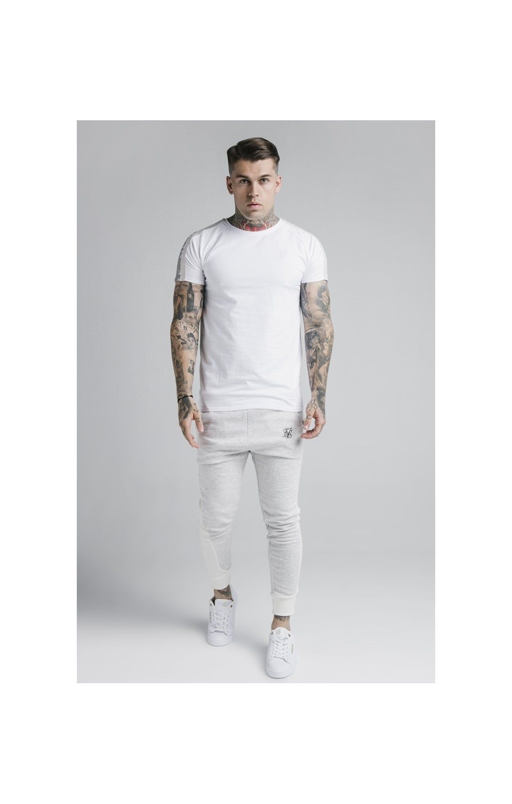 SikSilk Unite Panelled Joggers - Grey & Cream sold by Siksilk product image thumbnail 6