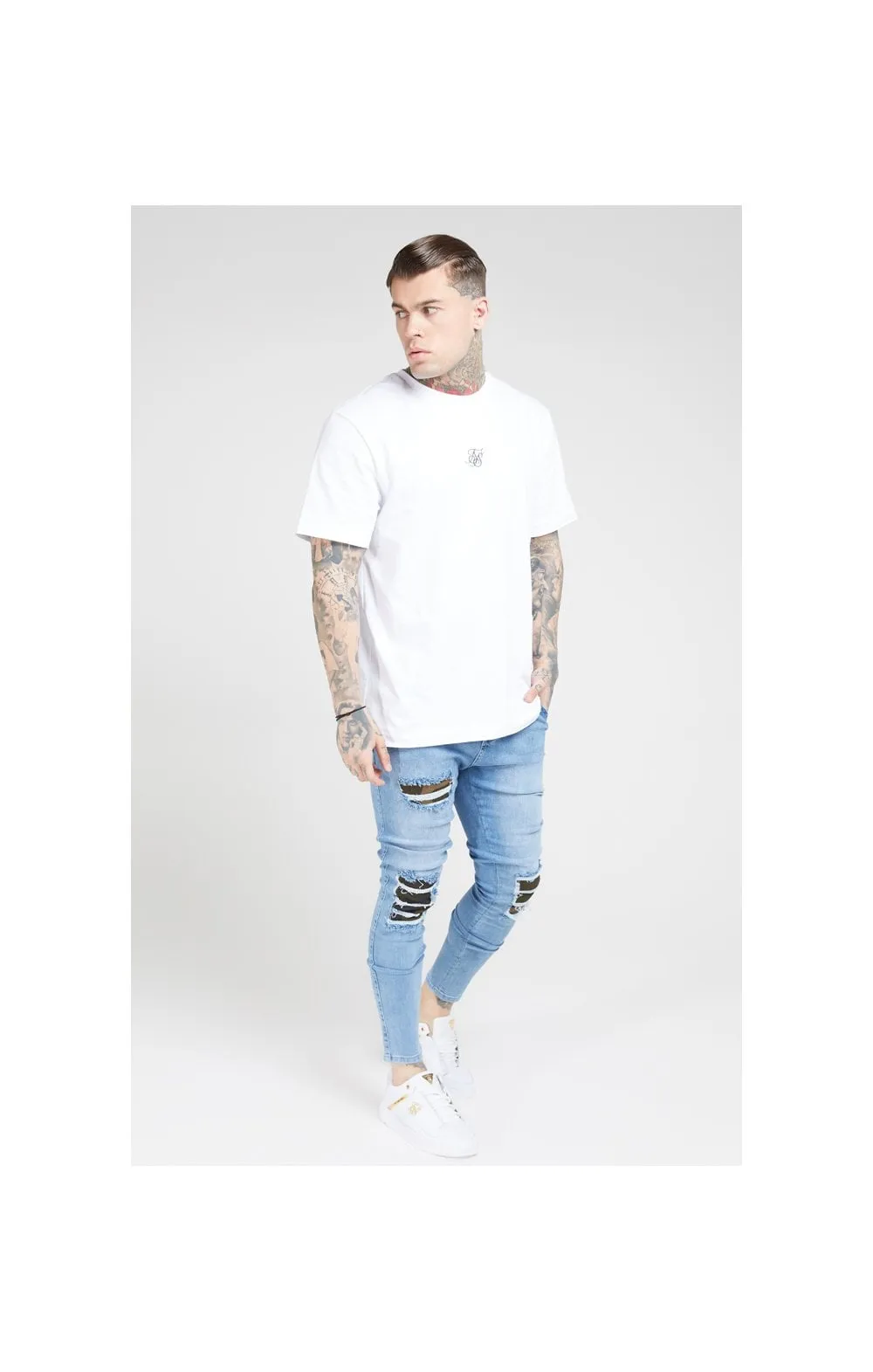 SikSilk Burst Knee Low Rise Denims - Midstone sold by Siksilk product image thumbnail 2
