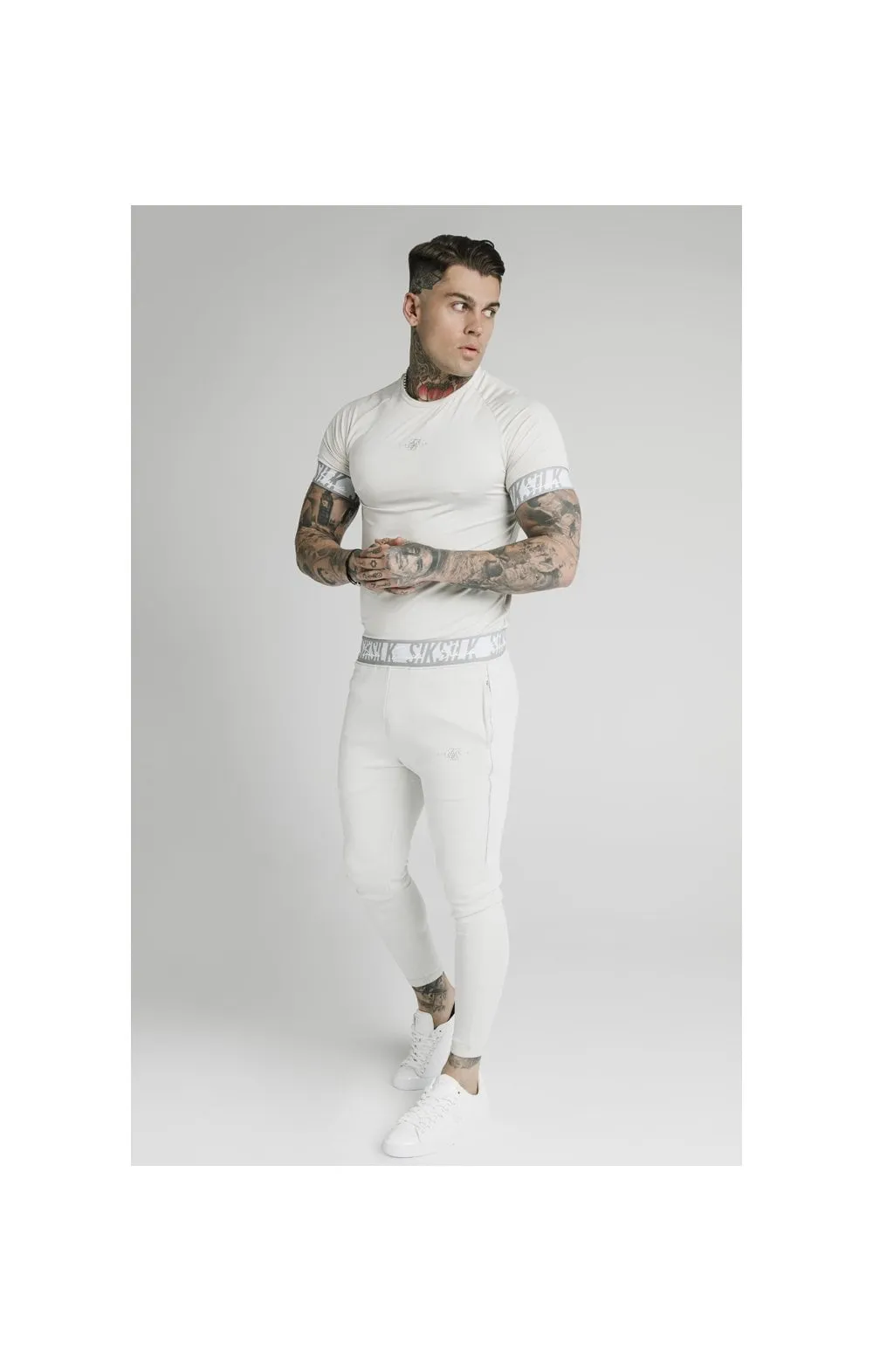 SikSilk S/S Scope Tape Tech Tee – Ice Grey sold by Siksilk product image thumbnail 4