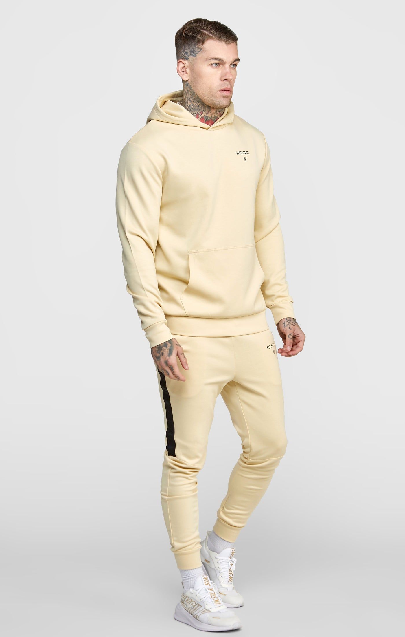 Beige Taped Overhead Hoodie sold by Siksilk product image thumbnail 3