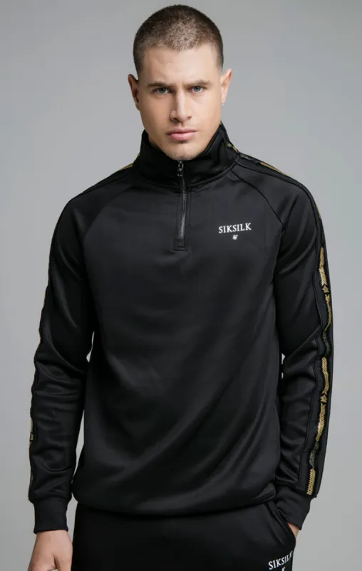 Black Crown Quarter Zip Overhead sold by Siksilk