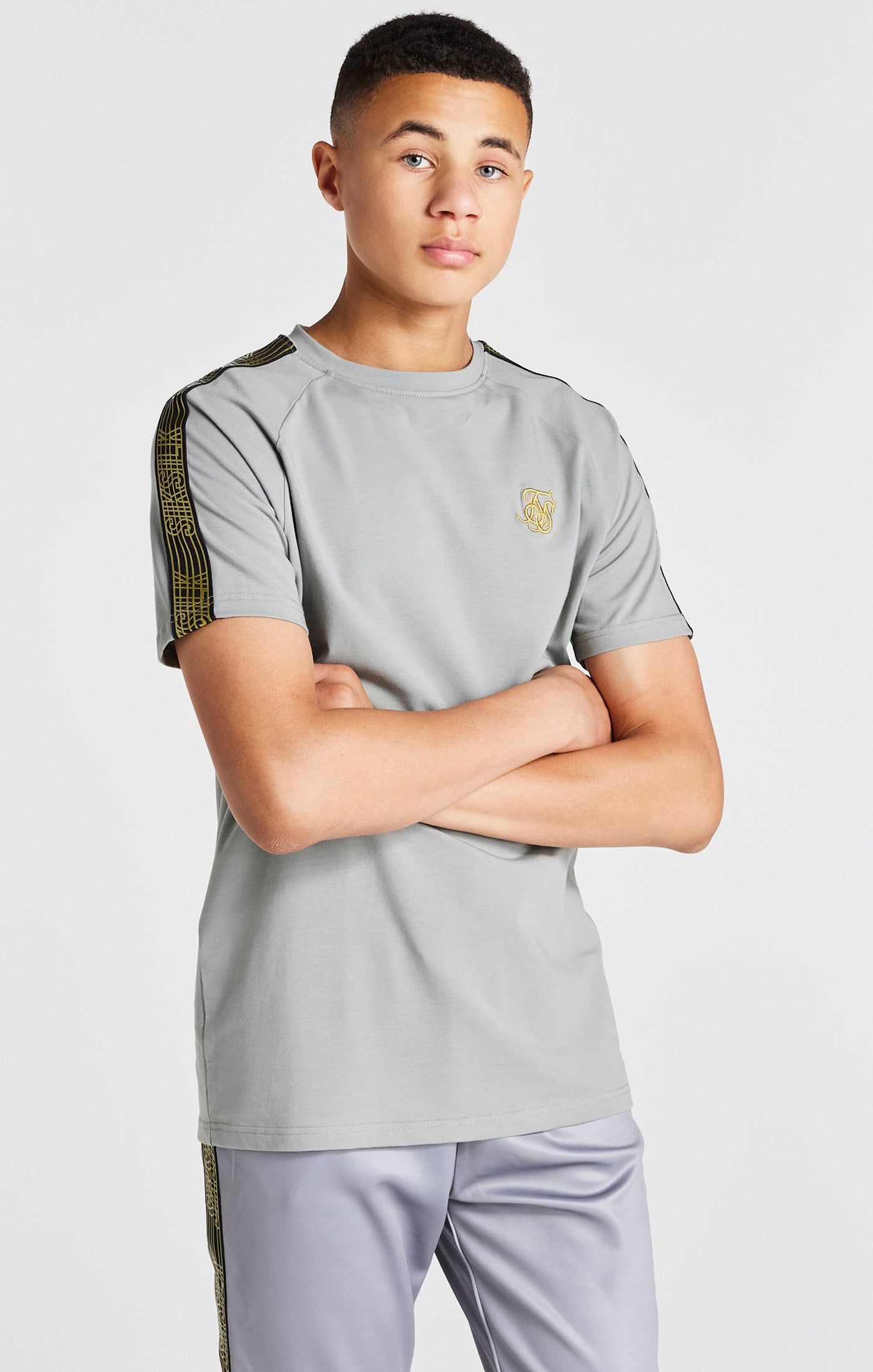 Boys Grey Taped Raglan T-Shirt sold by Siksilk product image thumbnail 6