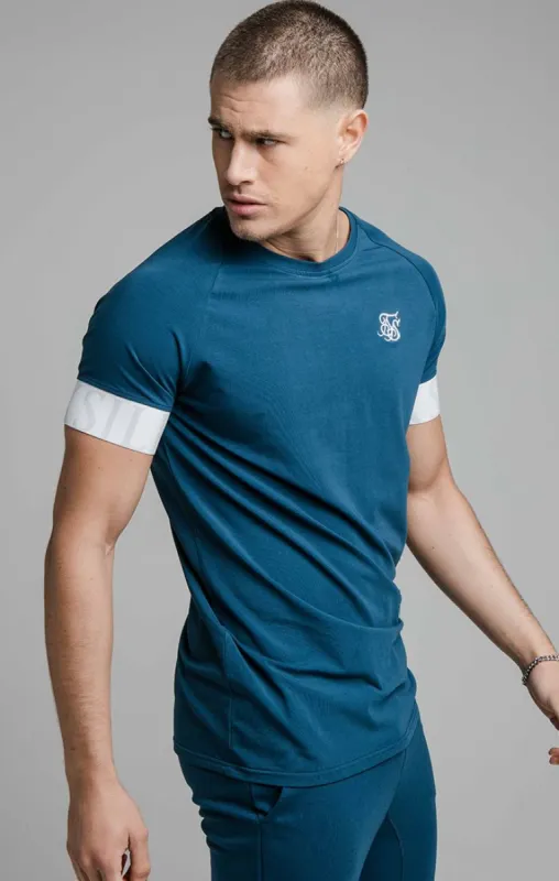 Navy Dynamic Elastic Cuff T-Shirt sold by Siksilk