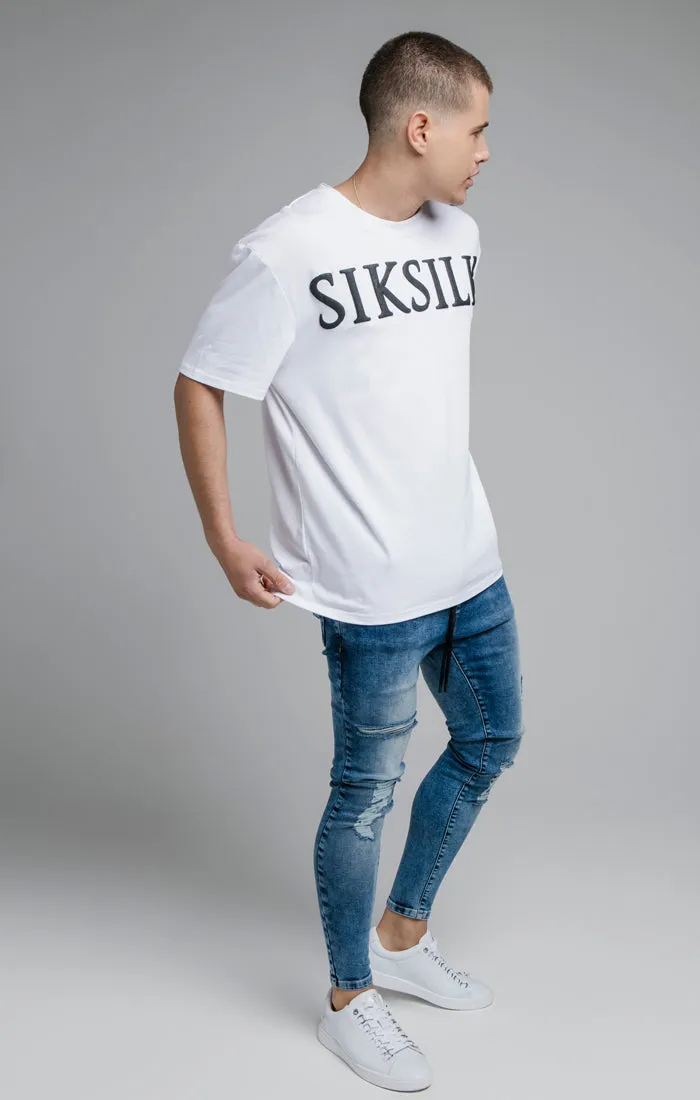 Blue Distressed Elasticated Jean sold by Siksilk product image thumbnail 2