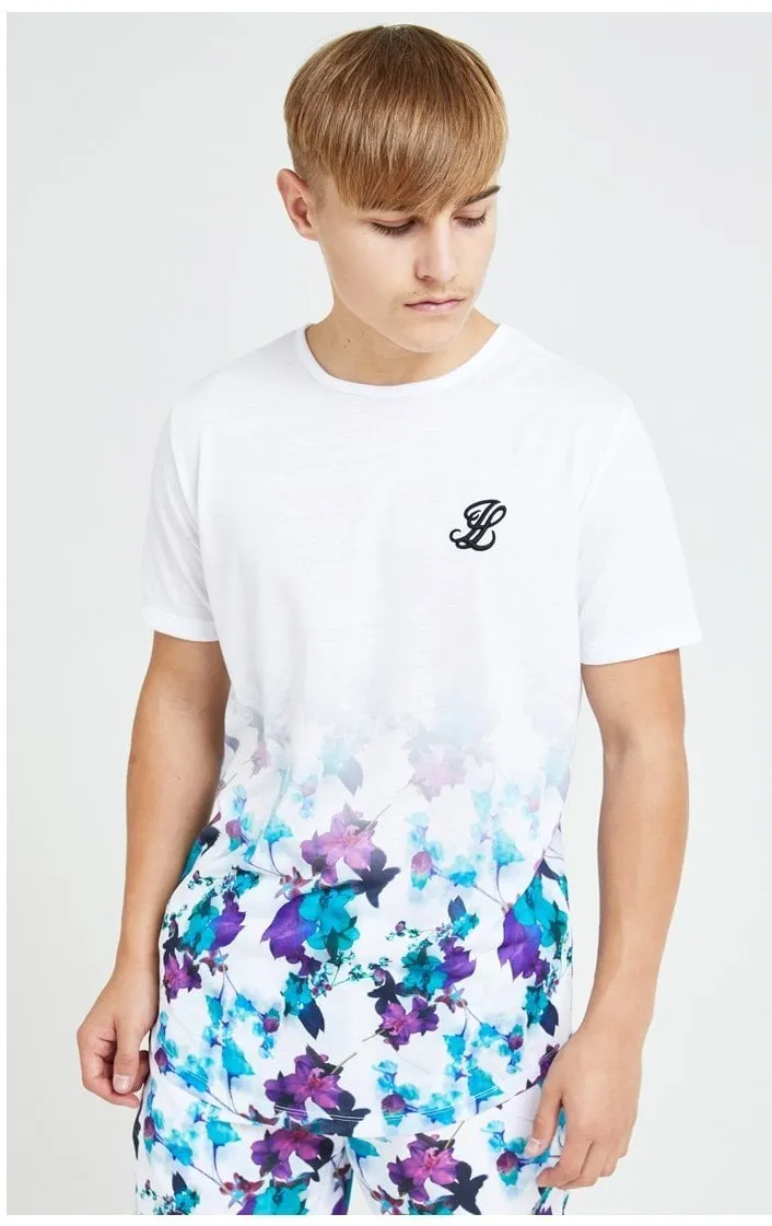Illusive London Neon Floral Fade Tee - White & Neon Floral sold by Siksilk
