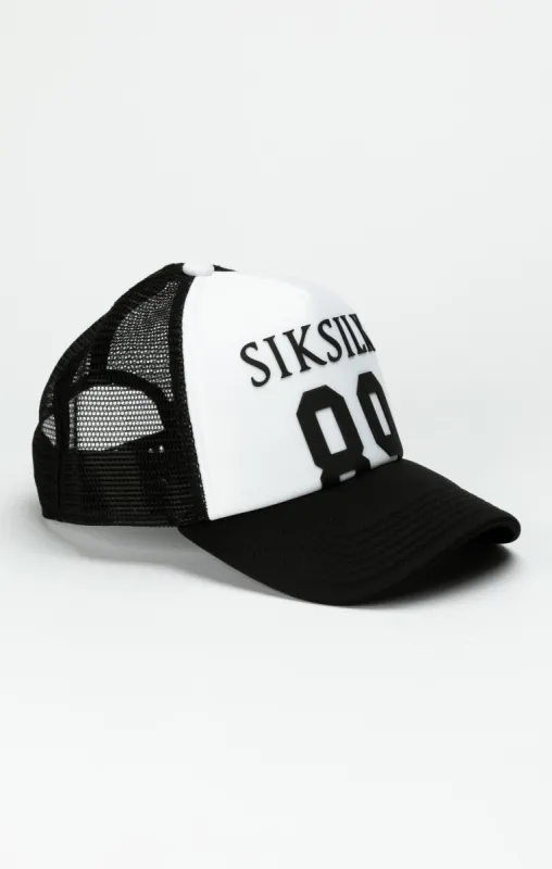 Black 89 Foam Mesh Trucker Cap sold by Siksilk