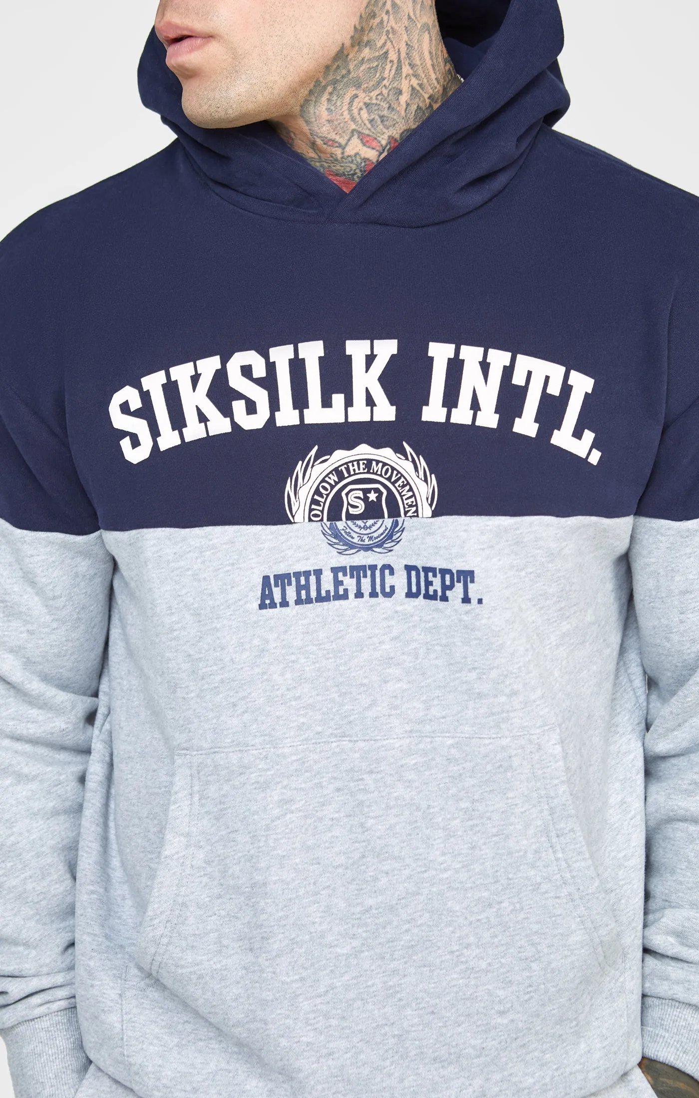 Navy Cut And Sew Oversized Hoodie sold by Siksilk product image thumbnail 2