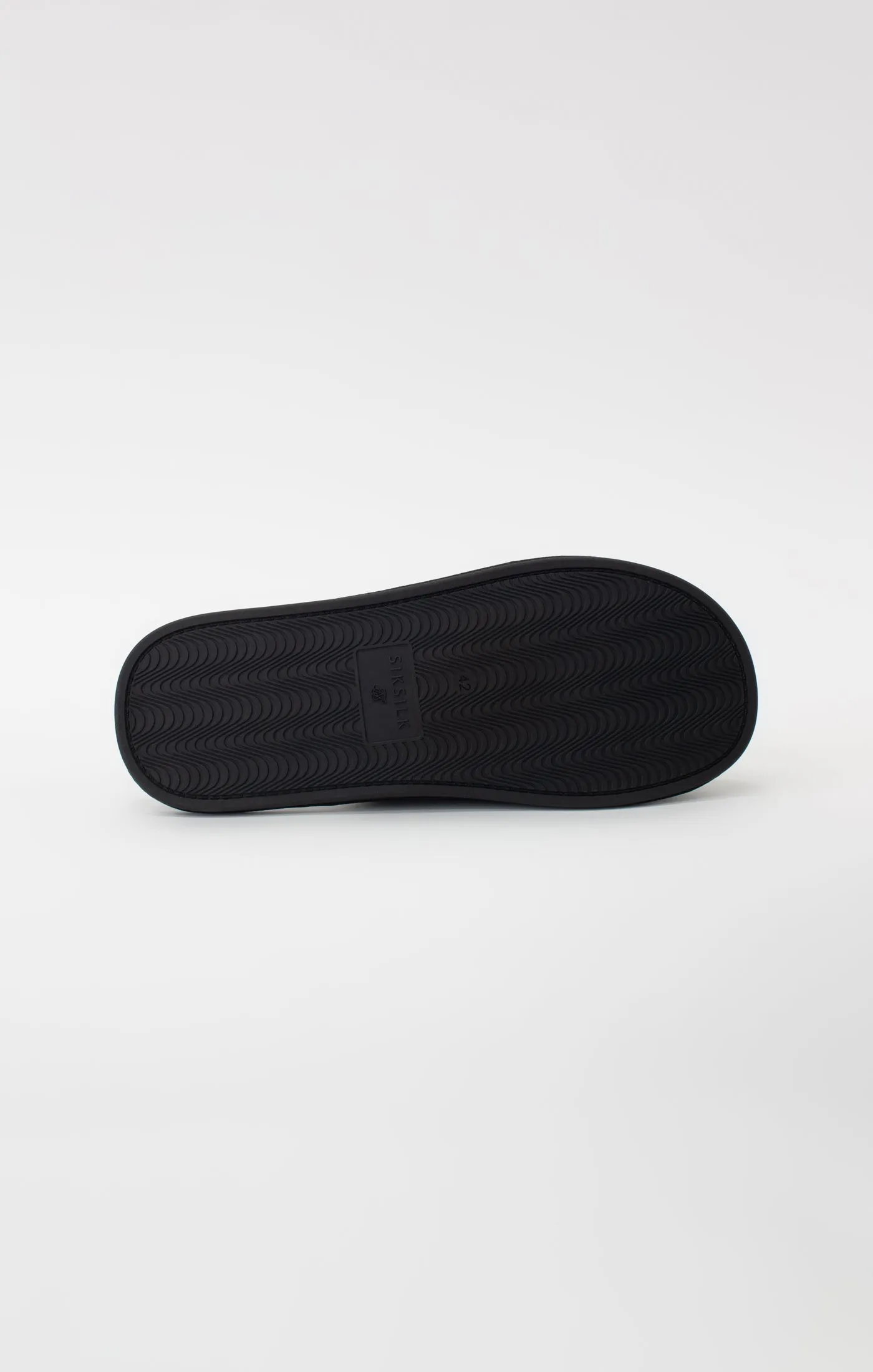 Black Slipper With Embroidered Logo sold by Siksilk product image thumbnail 4