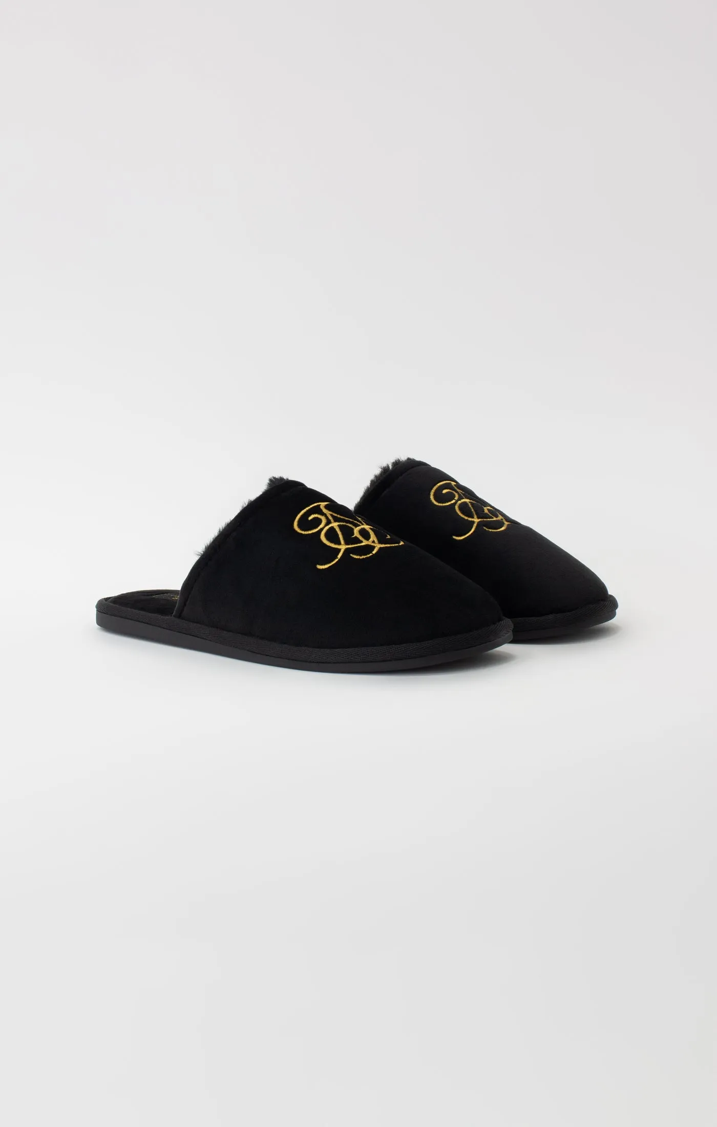 Black Slipper With Embroidered Logo sold by Siksilk product image thumbnail 5
