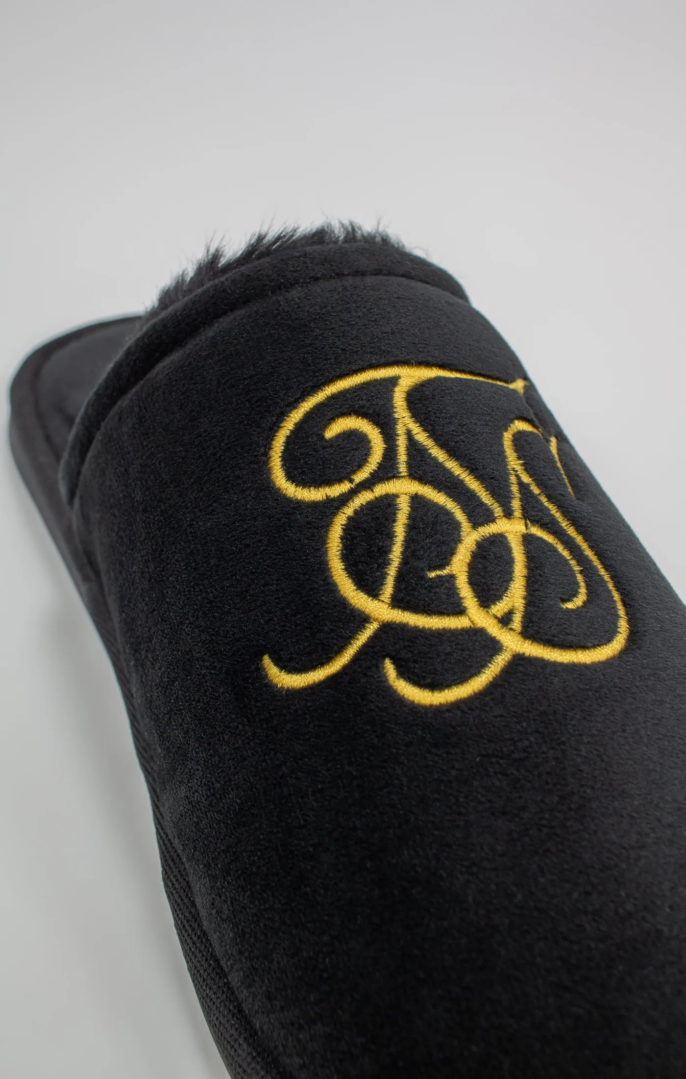 Black Slipper With Embroidered Logo sold by Siksilk product image thumbnail 2
