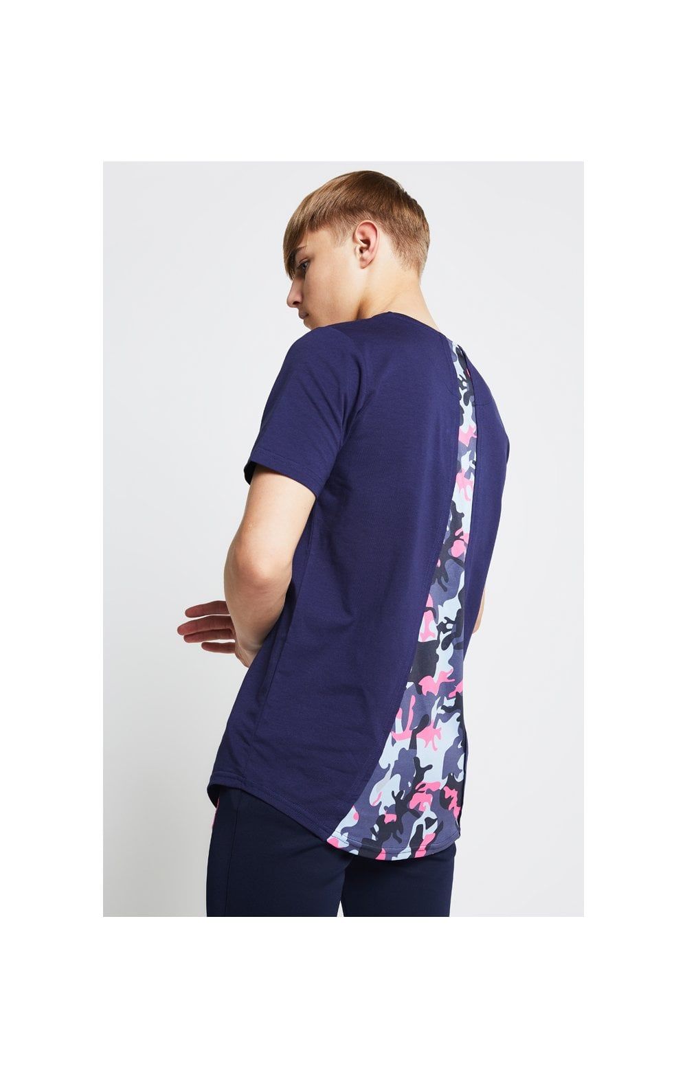 Illusive London Racer Back Tee – Navy & Neon Pink Camo sold by Siksilk product image thumbnail 3