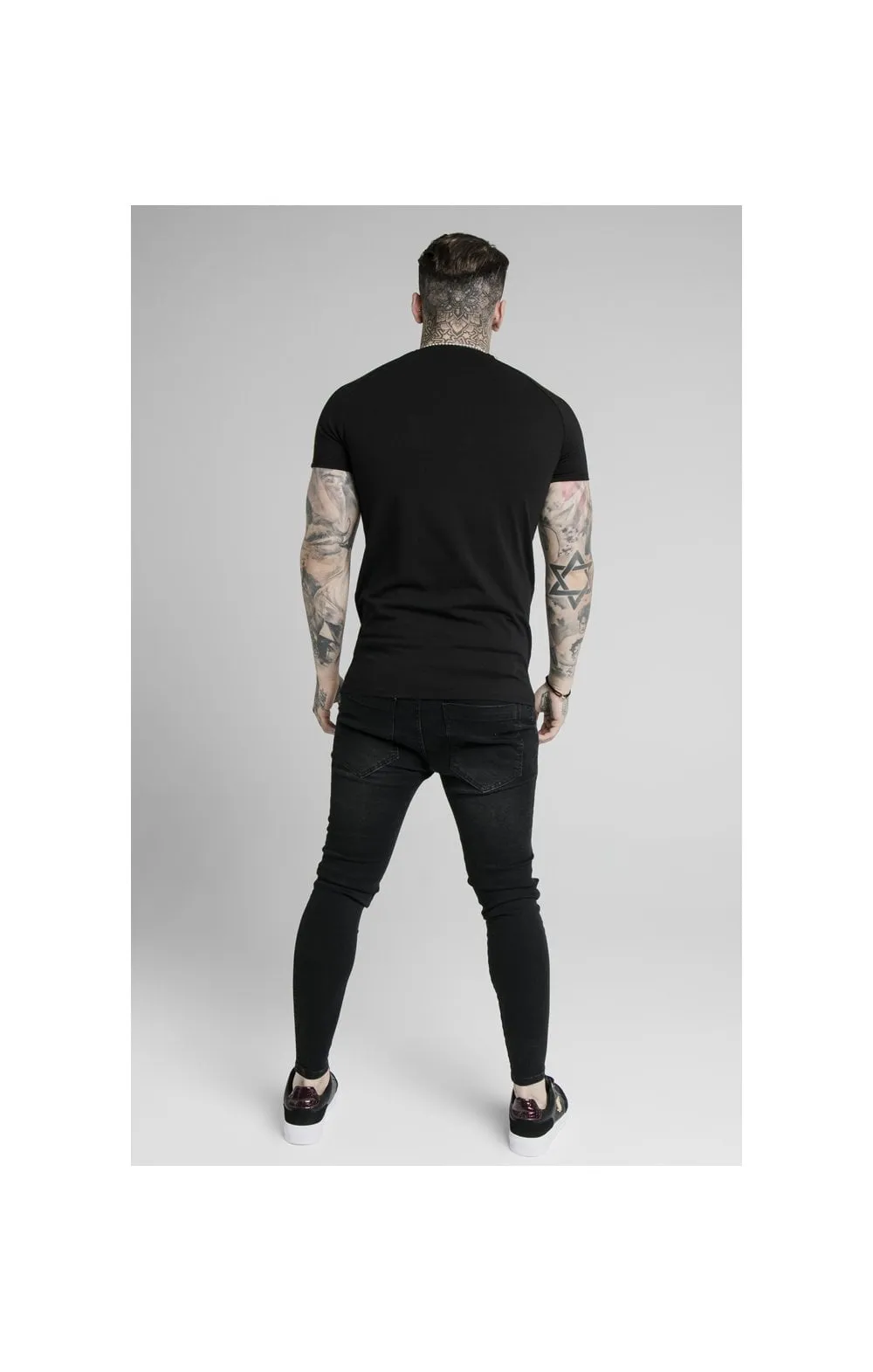 SikSilk S/S Astro Raglan Gym Tee - Black sold by Siksilk product image thumbnail 4