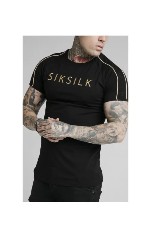 SikSilk S/S Astro Raglan Gym Tee - Black sold by Siksilk