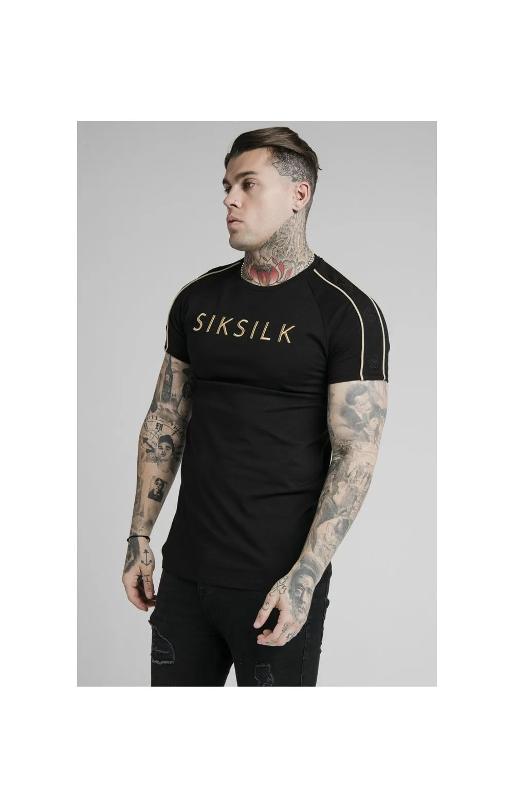 SikSilk S/S Astro Raglan Gym Tee - Black sold by Siksilk product image thumbnail 2