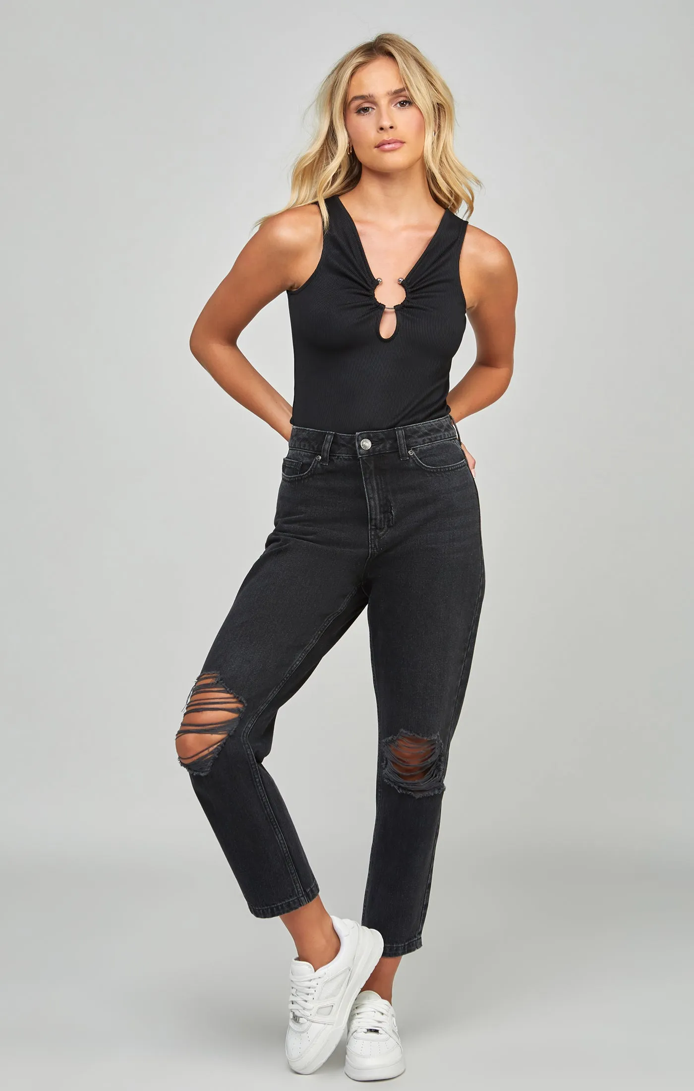 Black Ruched Bodysuit sold by Siksilk product image thumbnail 4