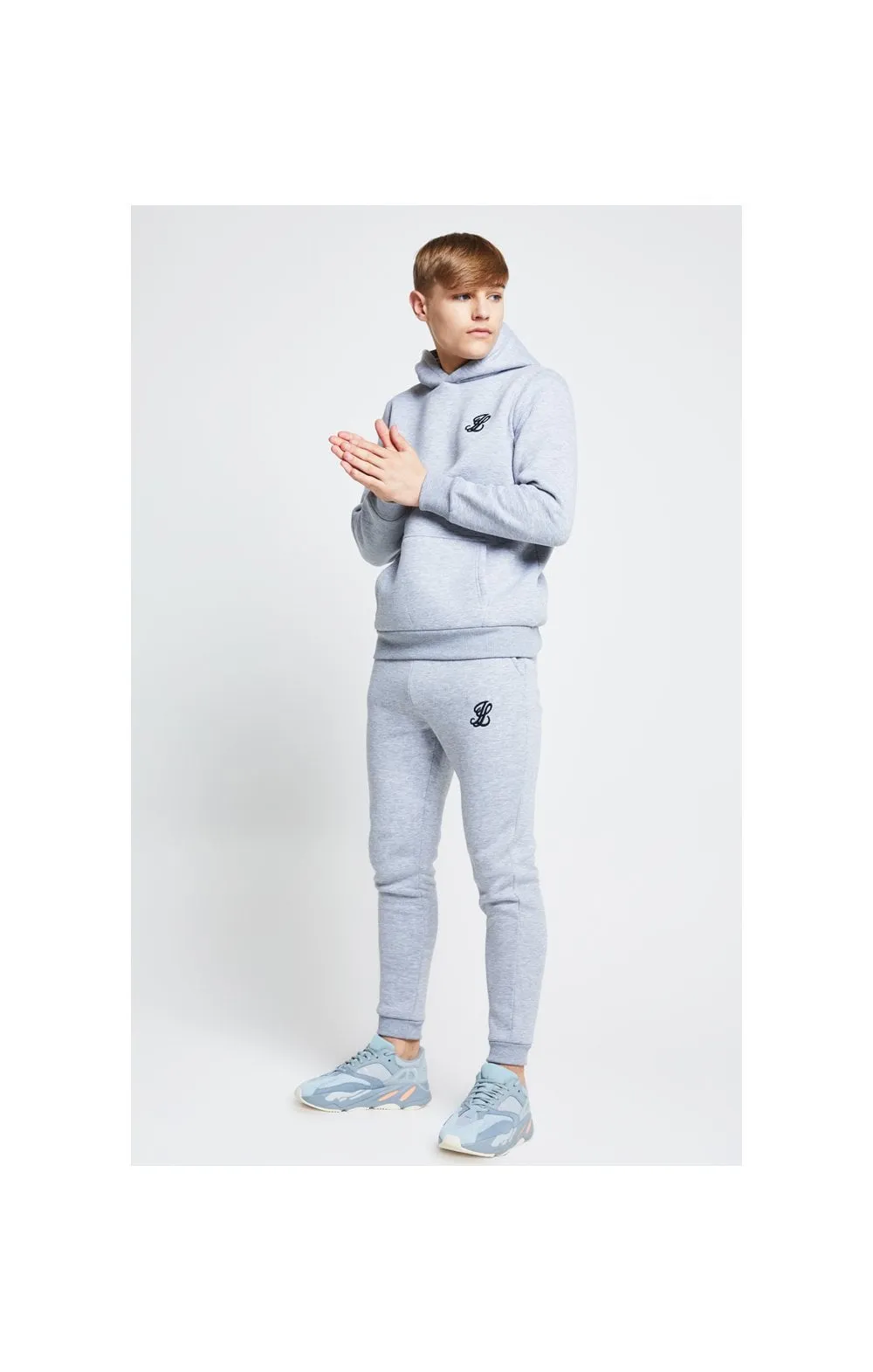 Boys Illusive Grey Marl Essentials Overhead Hoodie sold by Siksilk product image thumbnail 4