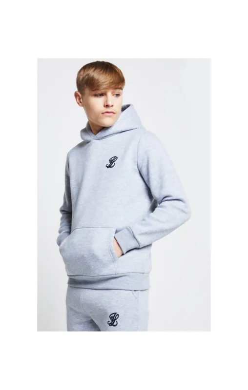 Boys Illusive Grey Marl Essentials Overhead Hoodie sold by Siksilk