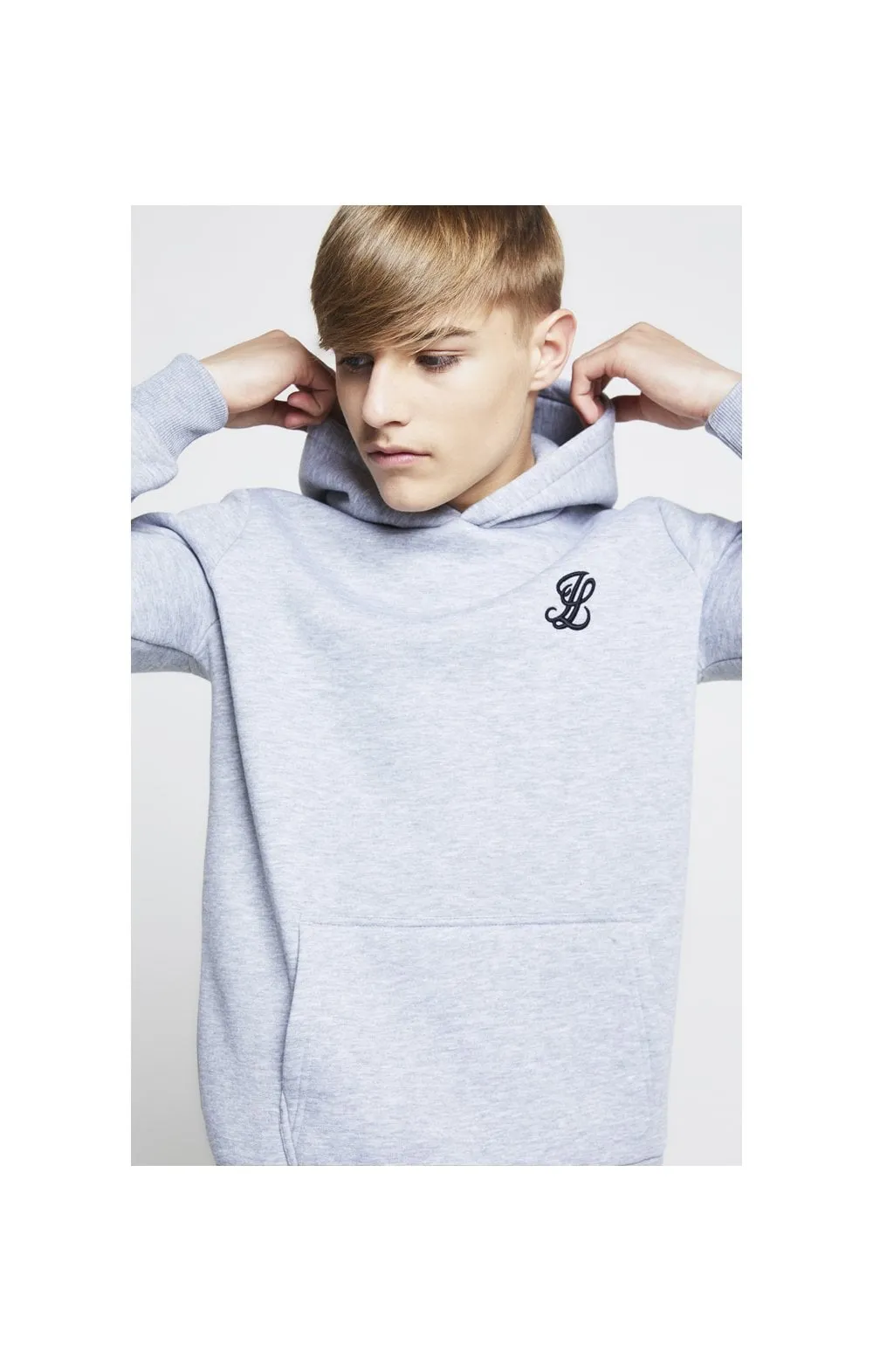Boys Illusive Grey Marl Essentials Overhead Hoodie sold by Siksilk product image thumbnail 2
