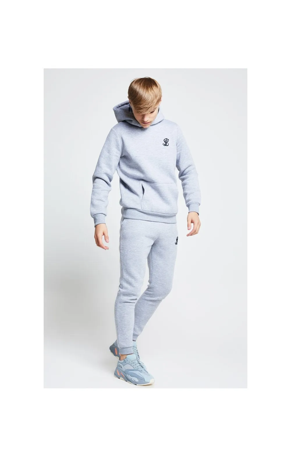 Boys Illusive Grey Marl Essentials Overhead Hoodie sold by Siksilk product image thumbnail 3
