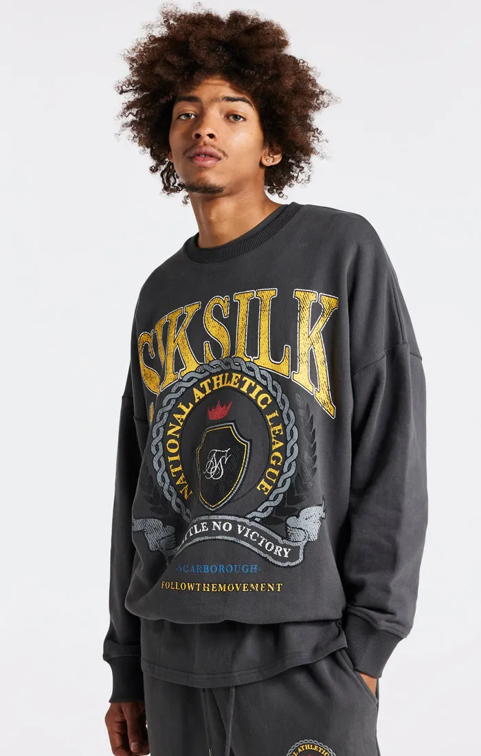 Grey Varsity Oversized Sweatshirt sold by Siksilk