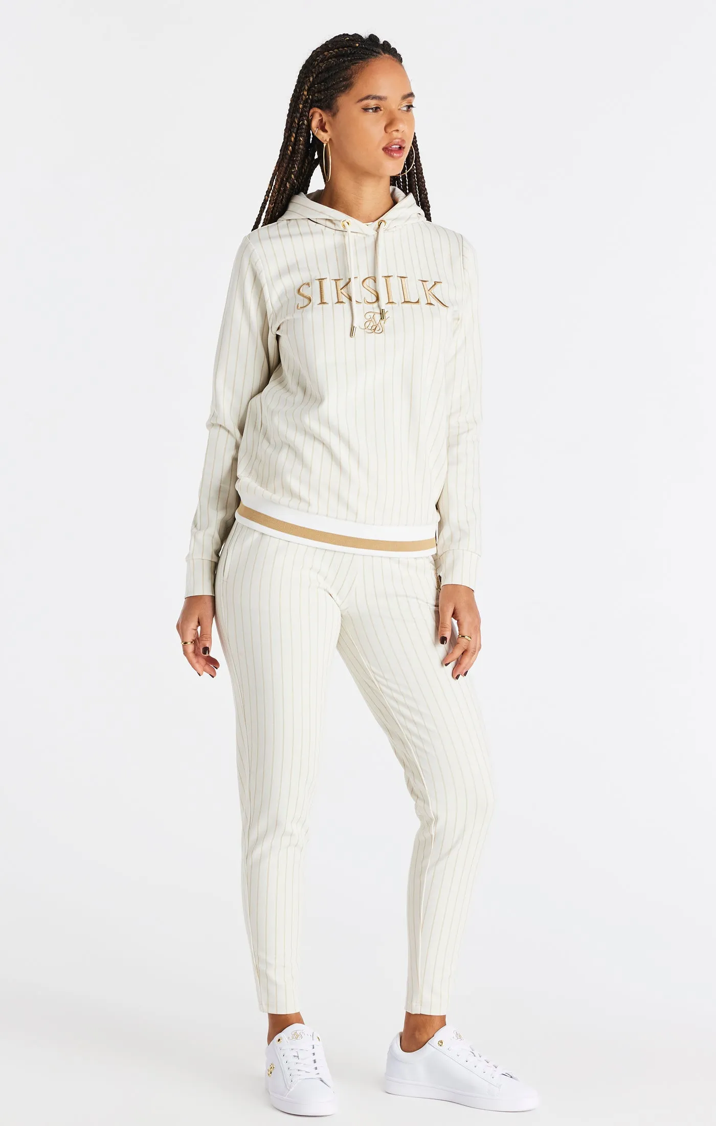 Ecru Stripe Hoodie sold by Siksilk product image thumbnail 3