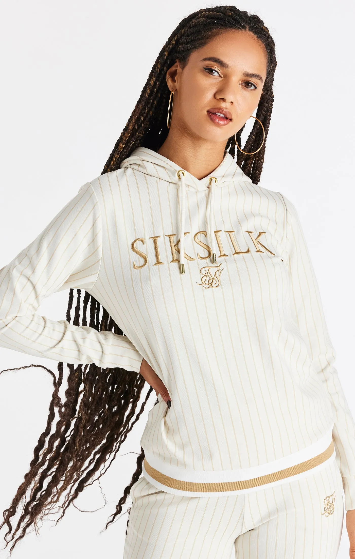 Ecru Stripe Hoodie sold by Siksilk