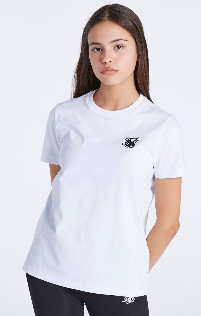 Girls White Essentials Boyfriend T-Shirt sold by Siksilk product image thumbnail 4