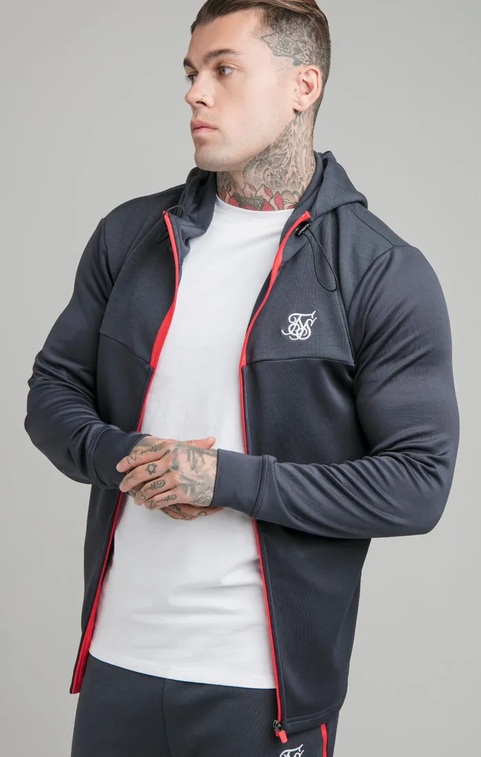 Navy Covert Zip Through Hoodie sold by Siksilk