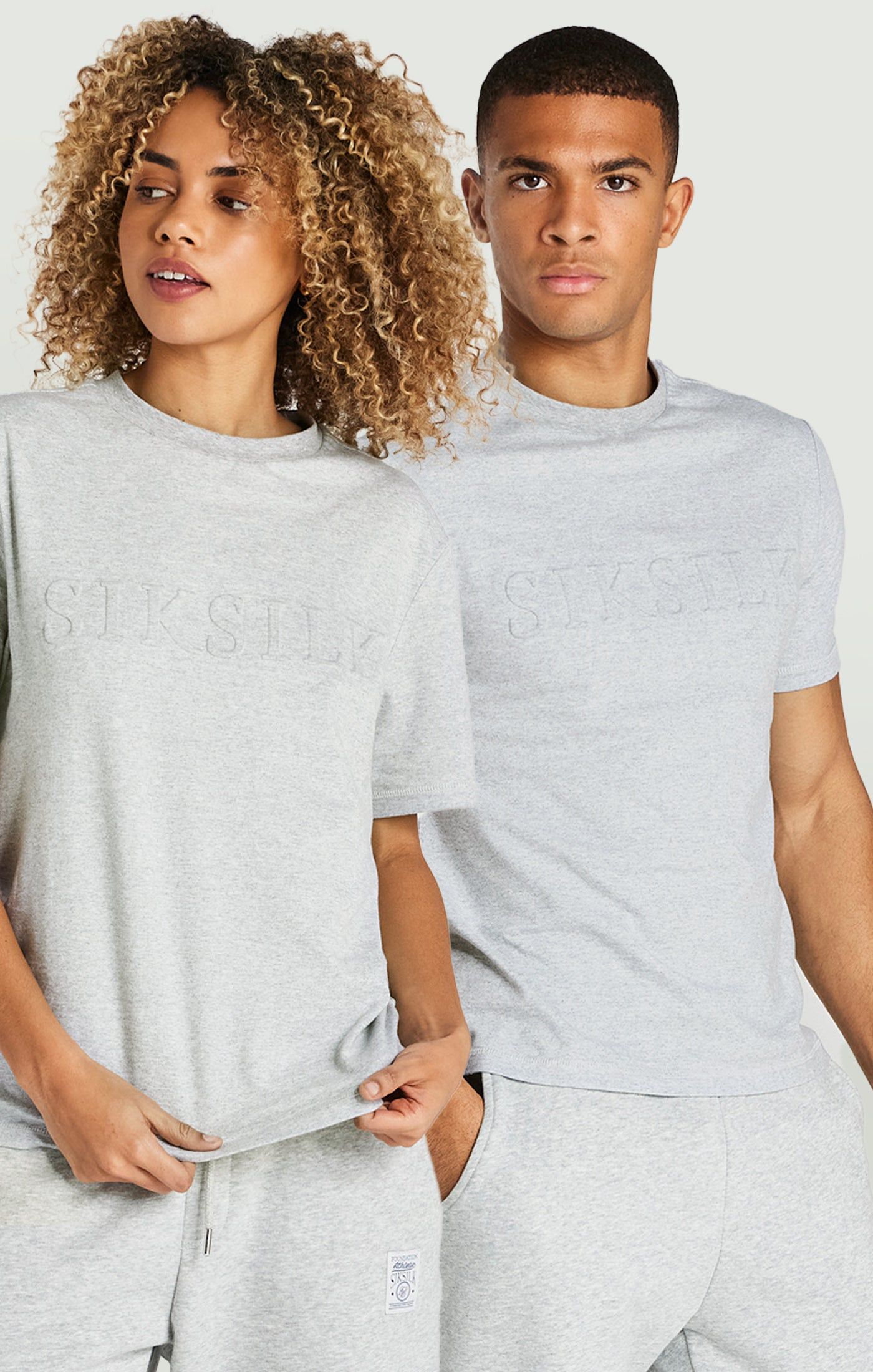 Grey Marl Embossed Relaxed Fit T-Shirt sold by Siksilk