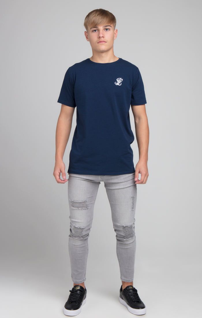 Boys Illusive Navy Essentials Short Sleeve T-Shirt sold by Siksilk product image thumbnail 4