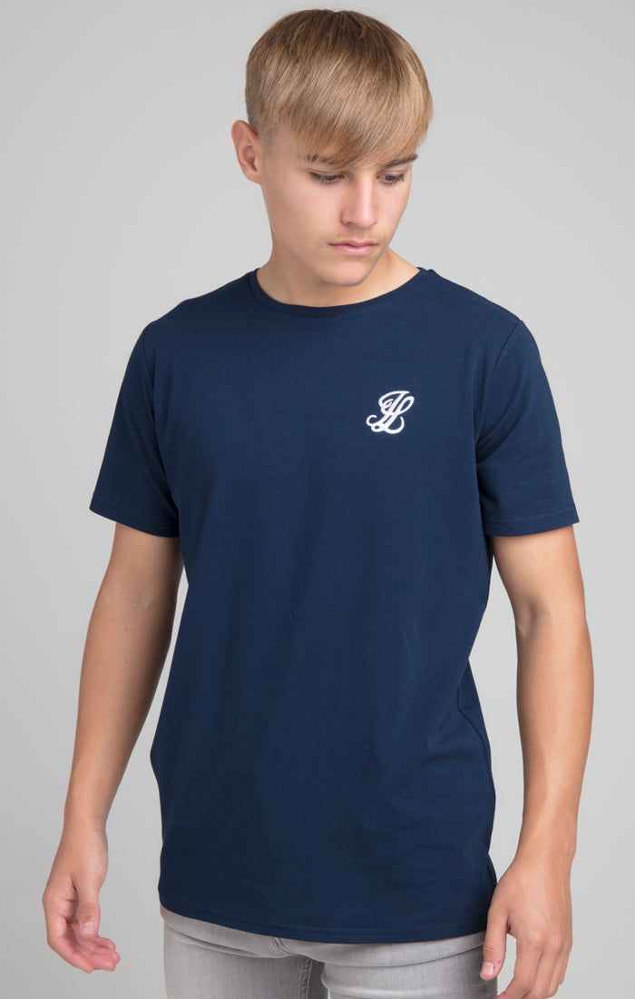 Boys Illusive Navy Essentials Short Sleeve T-Shirt sold by Siksilk
