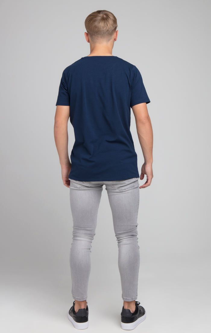 Boys Illusive Navy Essentials Short Sleeve T-Shirt sold by Siksilk product image thumbnail 3