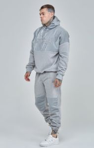 Grey Polar Fleece Panelled Cuffed Jogger sold by Siksilk