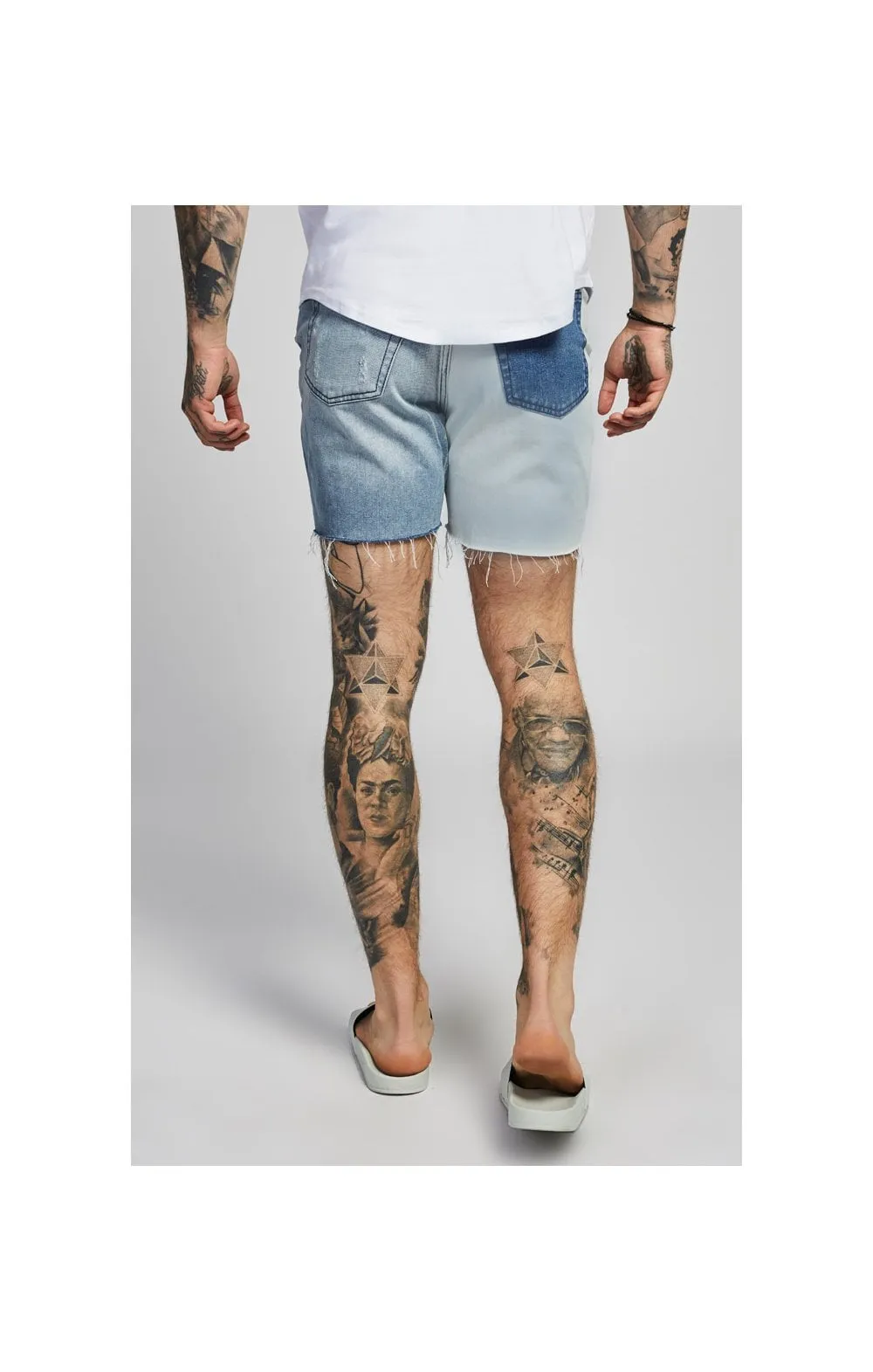 SikSilk Relaxed Fit Denim Shorts - Blue & White sold by Siksilk product image thumbnail 3