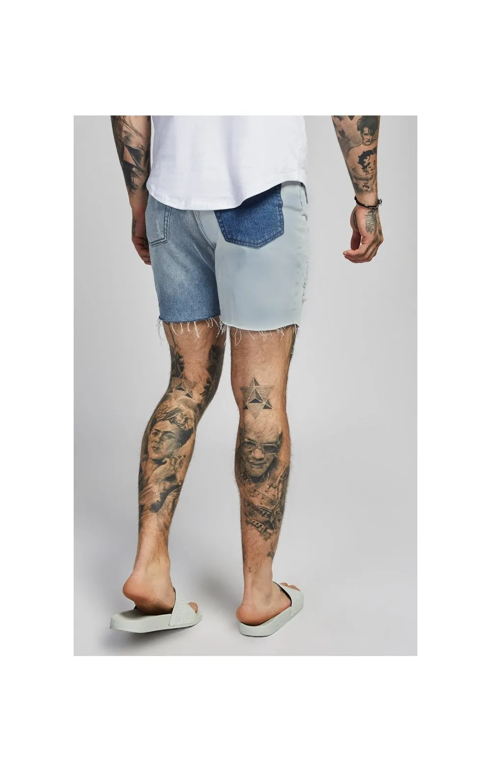 SikSilk Relaxed Fit Denim Shorts - Blue & White sold by Siksilk product image thumbnail 2